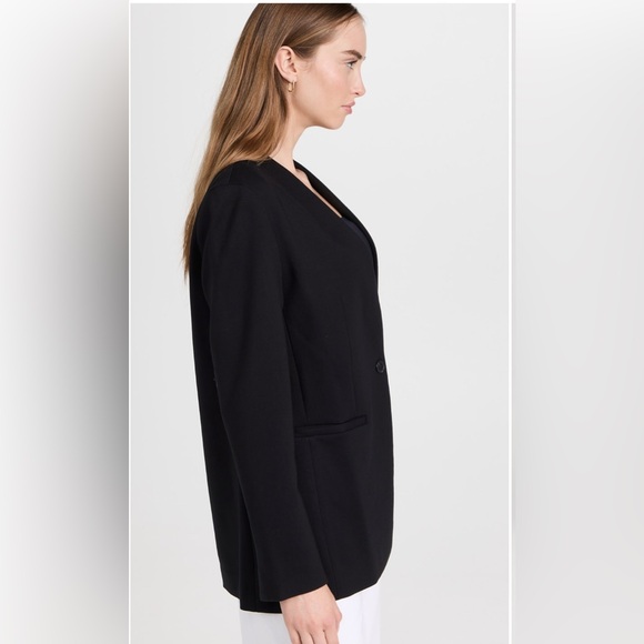 SPANX Ponte Perf Collarless Blazer Single Button Classic Black Oversized Large - Picture 5 of 13